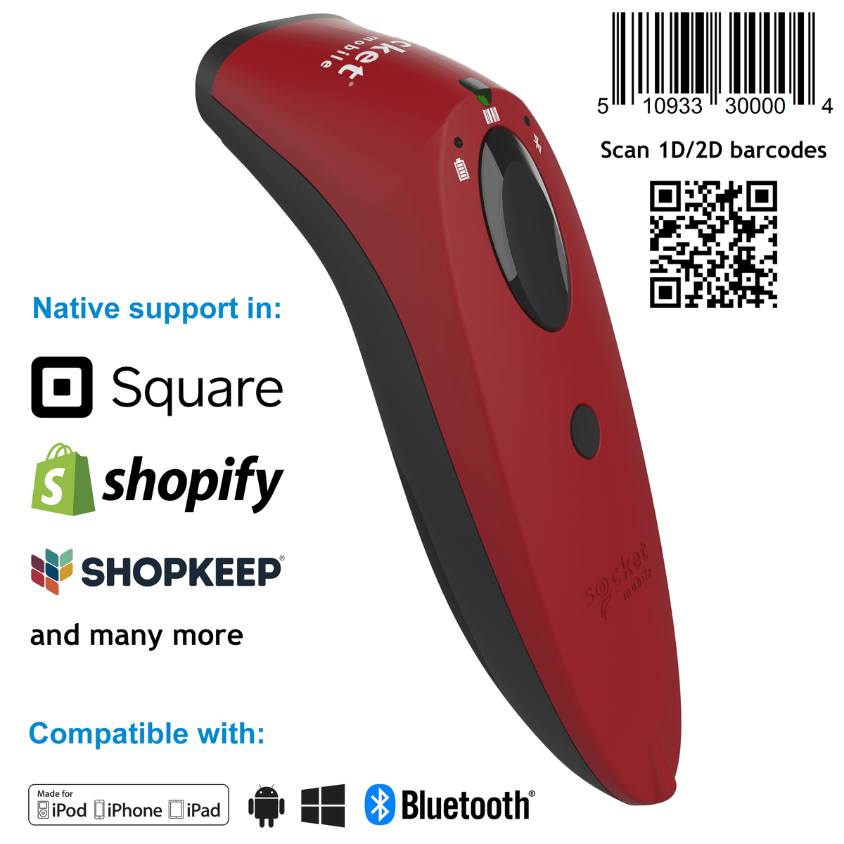 SocketScan S720 Linear Barcode Plus QR Code Reader - Socket Mobile